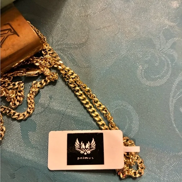 Brass Gold Tone Louis Vuitton Padlock & Key 319 w New Gold Tone Unbranded Chain - Picture 5 of 5